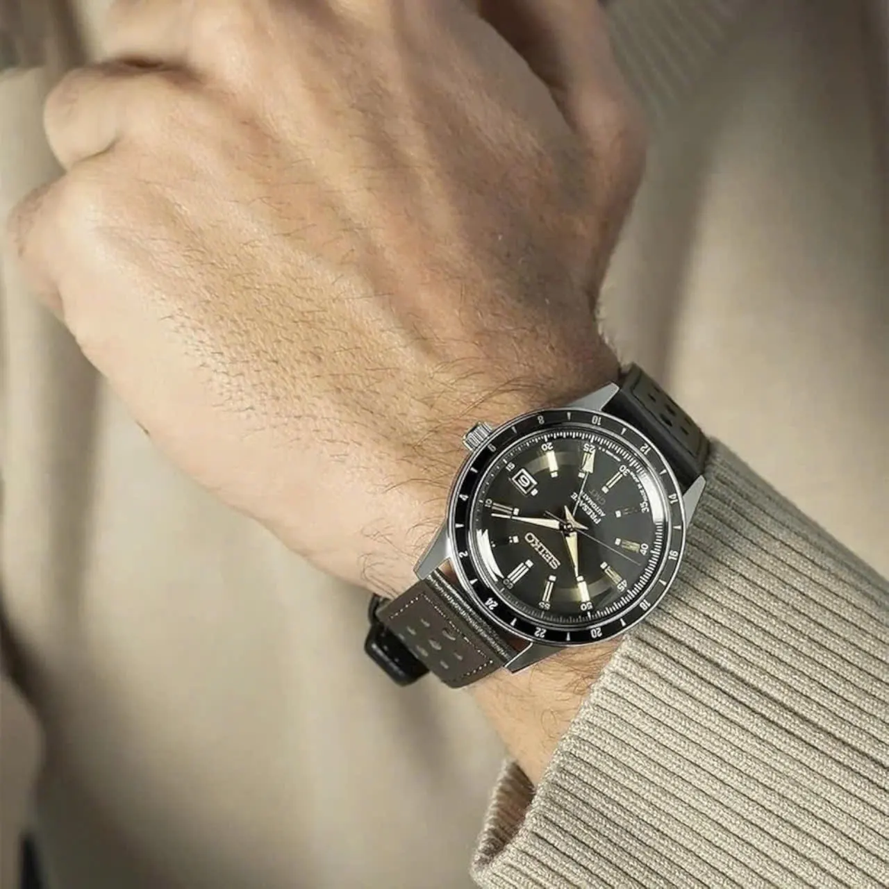 Seiko Presage GMT Style 60s Grey Dial Men's Watch- SSK013J1